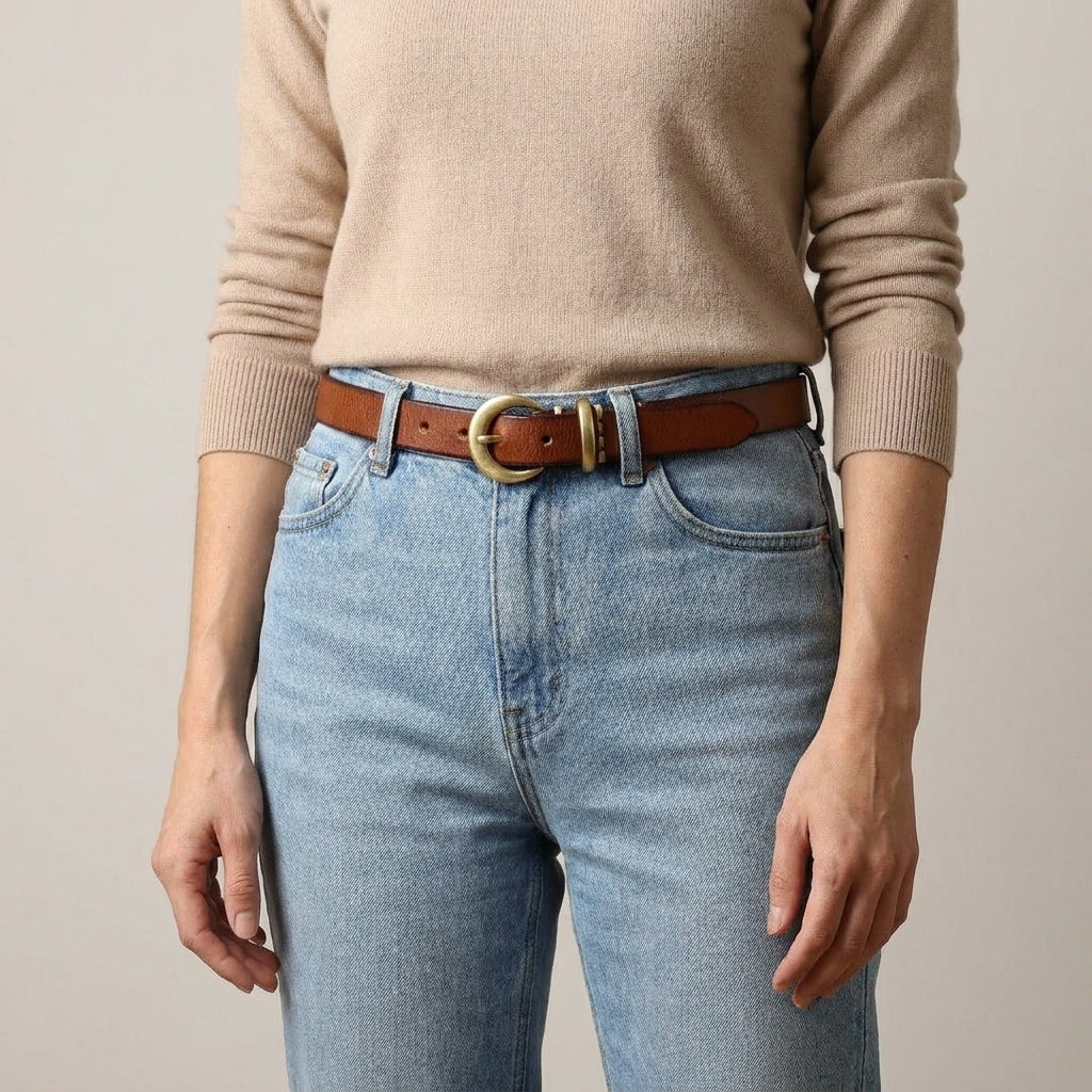 Filaro – Narrow Copper Buckle Leather Belt