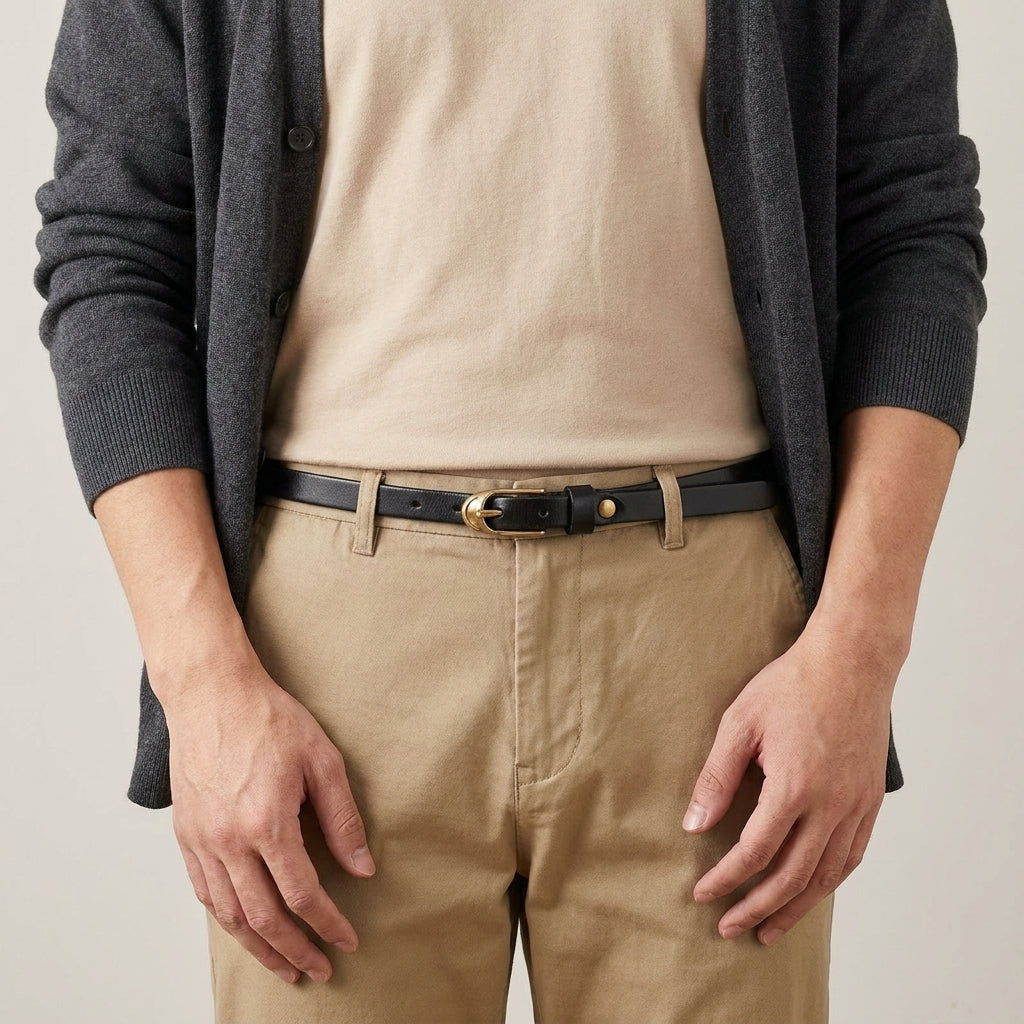 Corsini – Slim Pin Buckle Leather Belt