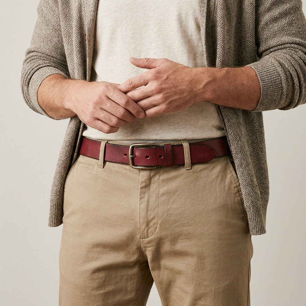 Brevena – Classic Brass Buckle Leather Belt