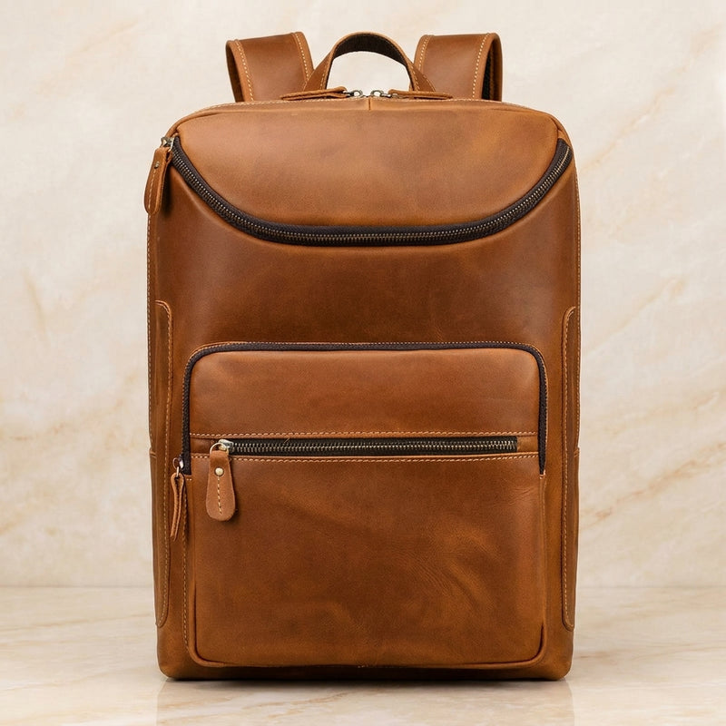 Valenzo – Full-Grain Leather Laptop Backpack