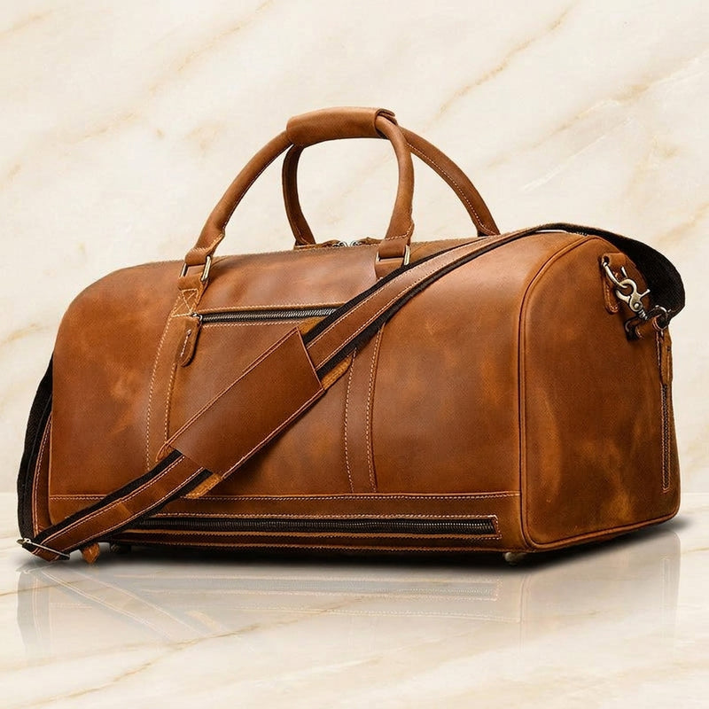 Brunello – Distressed Full-Grain Leather Travel Duffel
