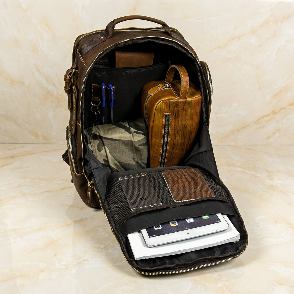 Outrider – Distressed Full-Grain Leather Backpack