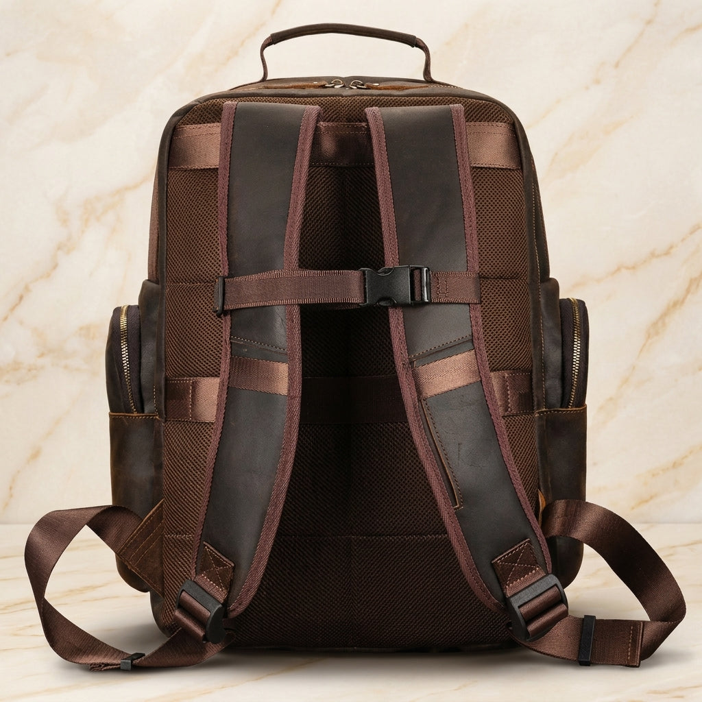Corsano – Distressed Full-Grain Leather Backpack