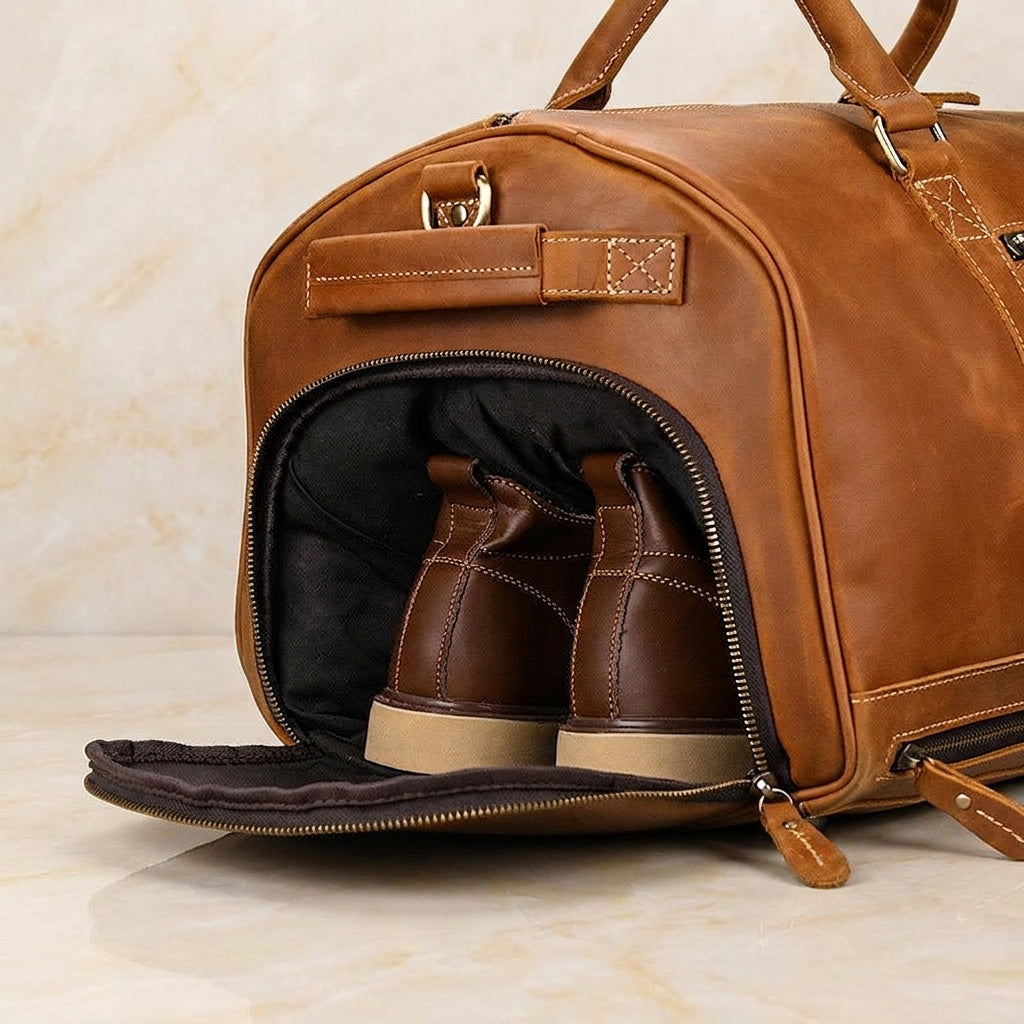 Brunello – Distressed Full-Grain Leather Travel Duffel