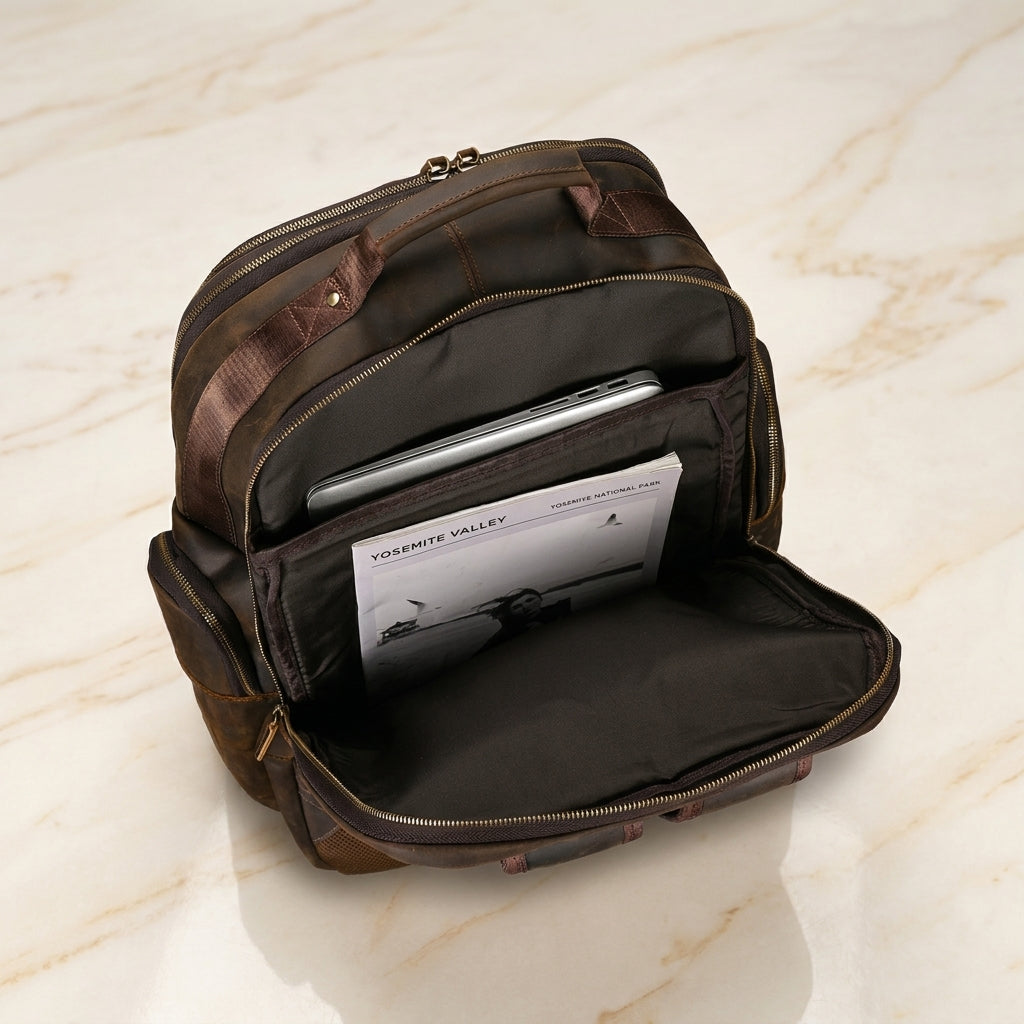 Corsano – Distressed Full-Grain Leather Backpack