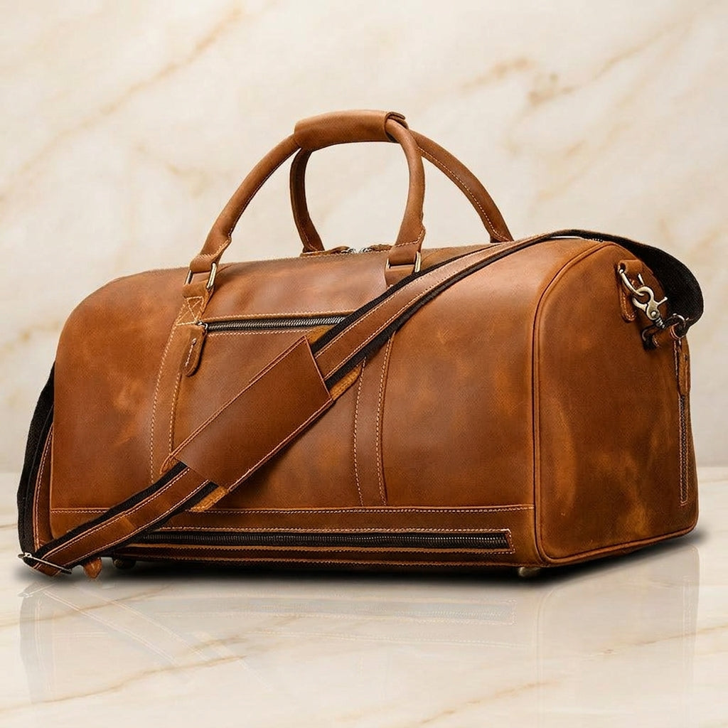 Brunello – Distressed Full-Grain Leather Travel Duffel