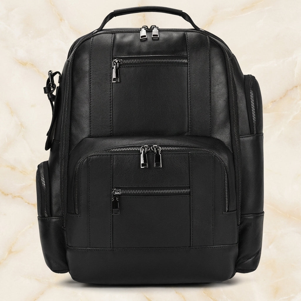 Outrider – Crazy Horse Leather Backpack - Black