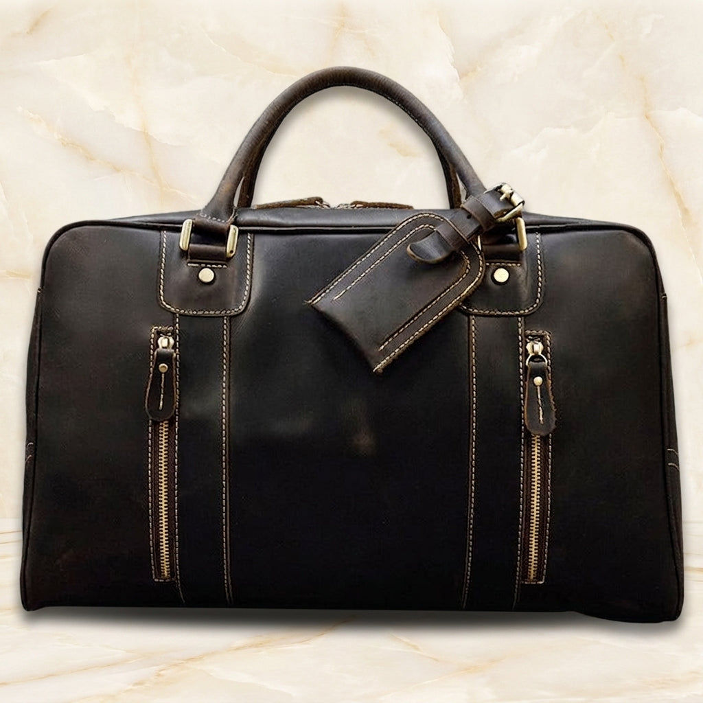 Brunello – Distressed Full-Grain Leather Travel Duffel