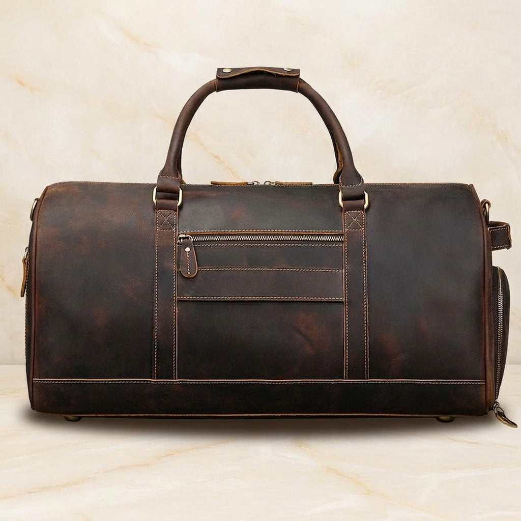 Brunello – Distressed Full-Grain Leather Travel Duffel