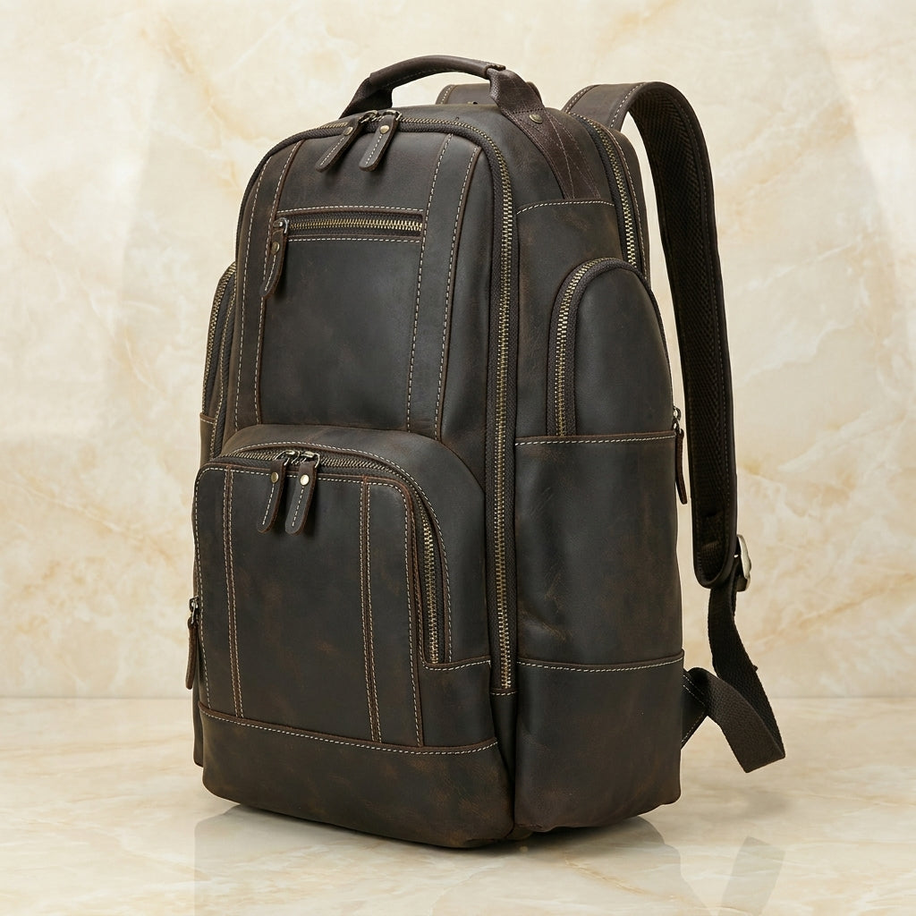 Outrider – Distressed Full-Grain Leather Backpack