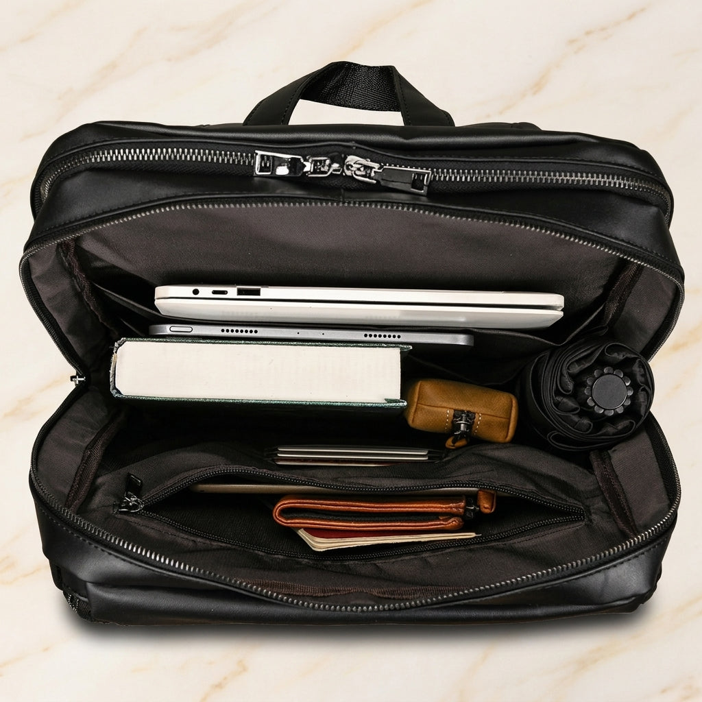 Valenzo – Full-Grain Leather Laptop Backpack