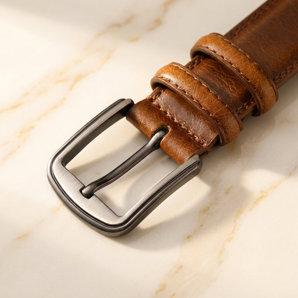 Palleno – Gunmetal Buckle Dress Leather Belt