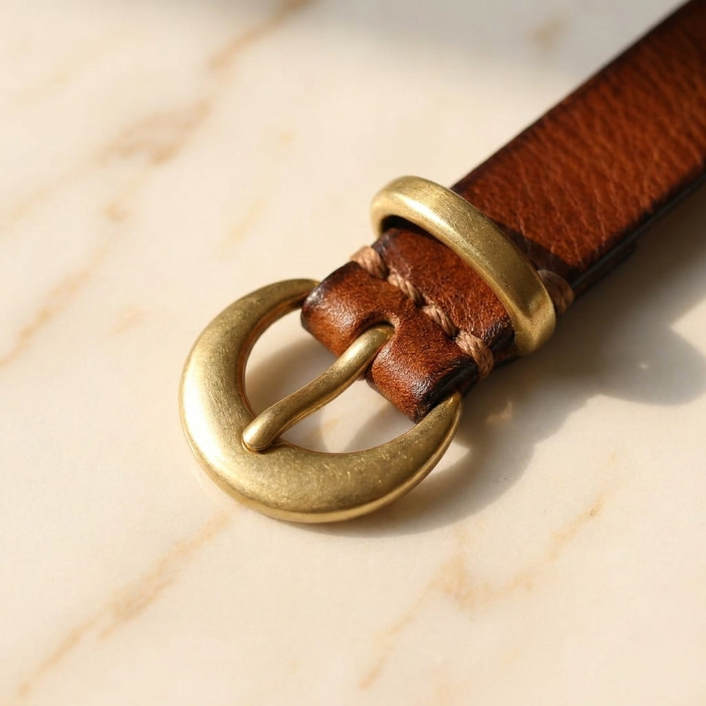Filaro – Narrow Copper Buckle Leather Belt