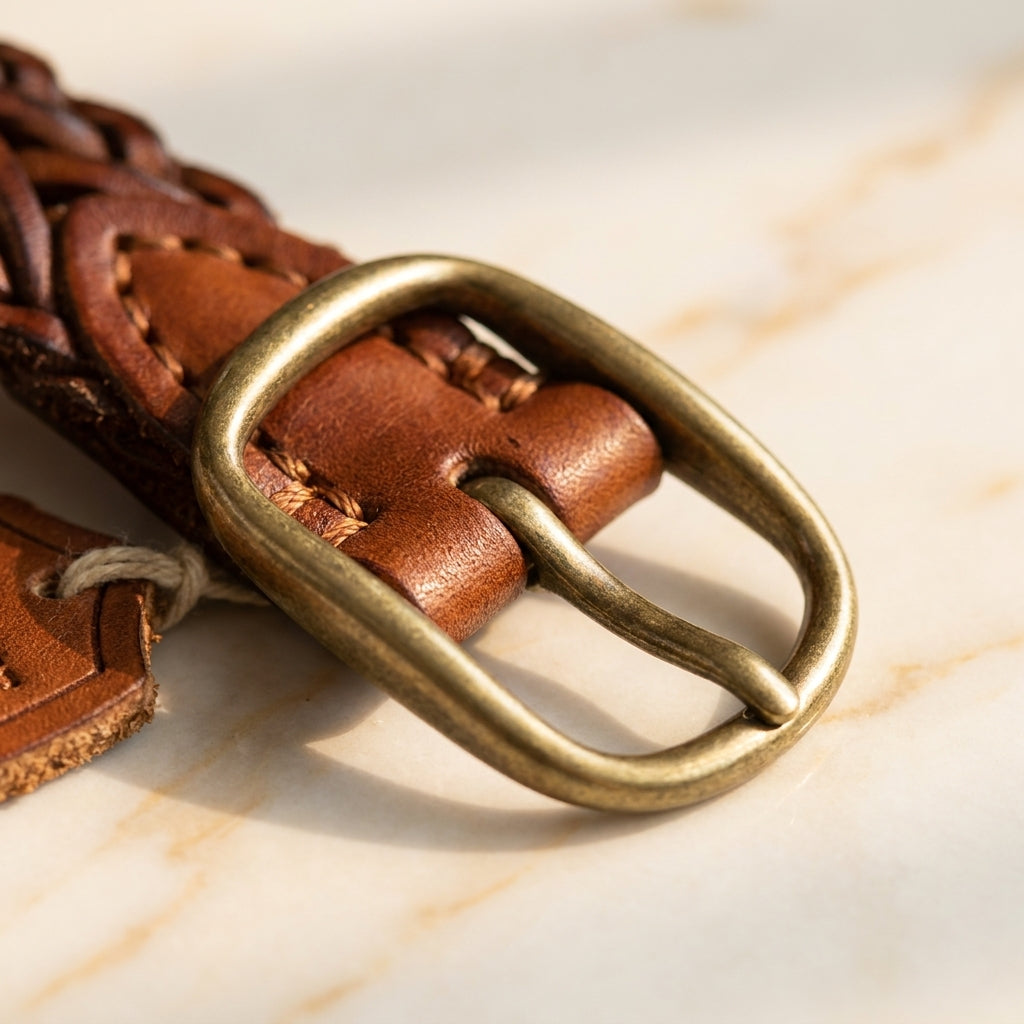 Vincero – Herringbone Braided Leather Belt