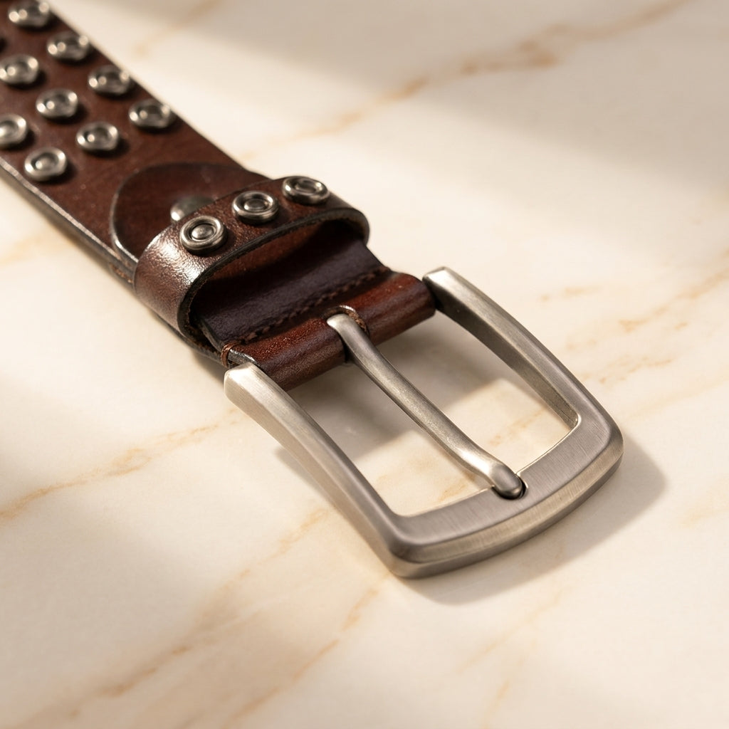 Rivello – Grommet-Studded Leather Belt