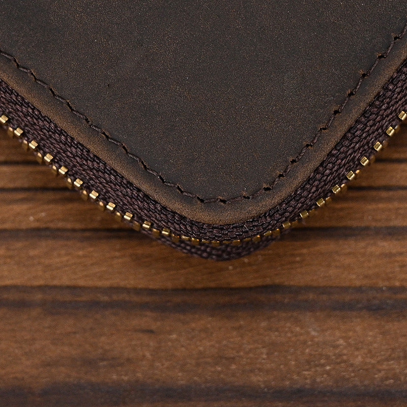 Soldano – Distressed Full-Grain Leather Zip Wallet