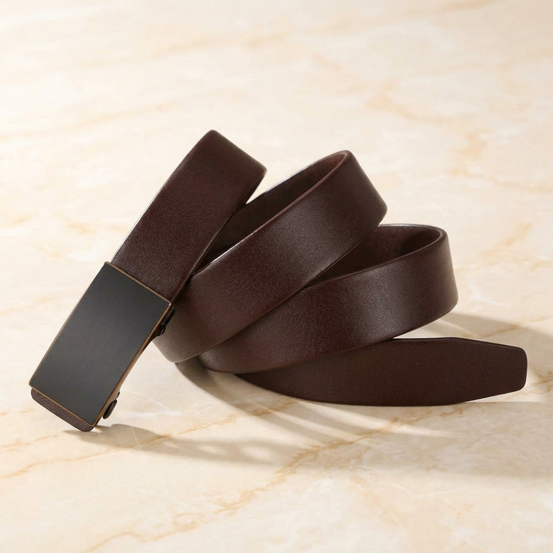 Brenari – Gunmetal Plate Buckle Leather Belt