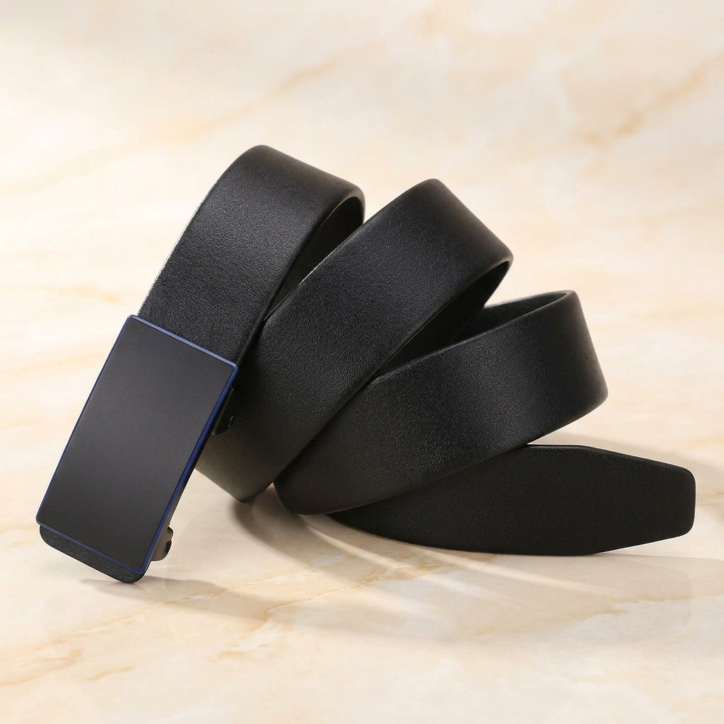 Brenari – Gunmetal Plate Buckle Leather Belt