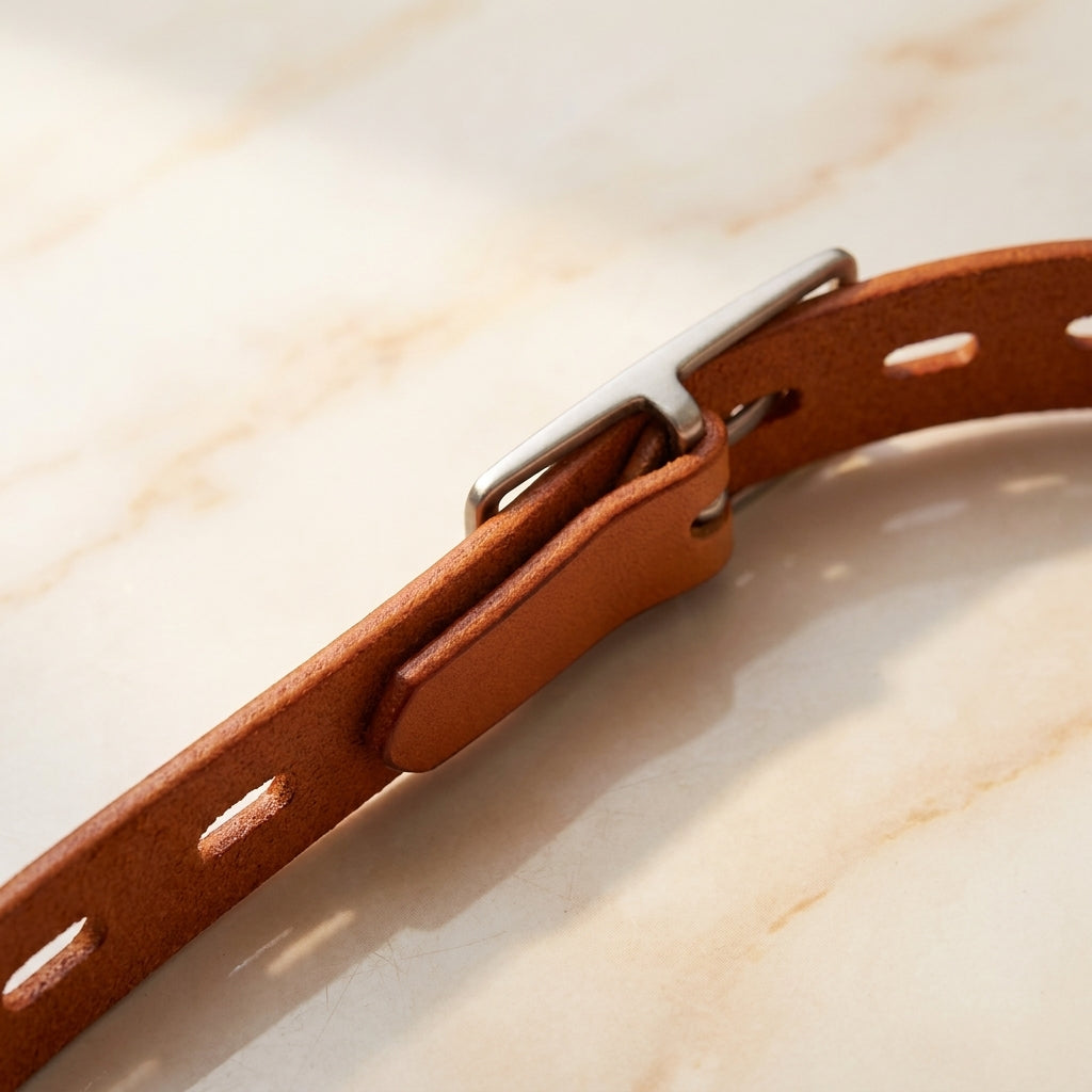 Calena – Perforated Slim Leather Belt