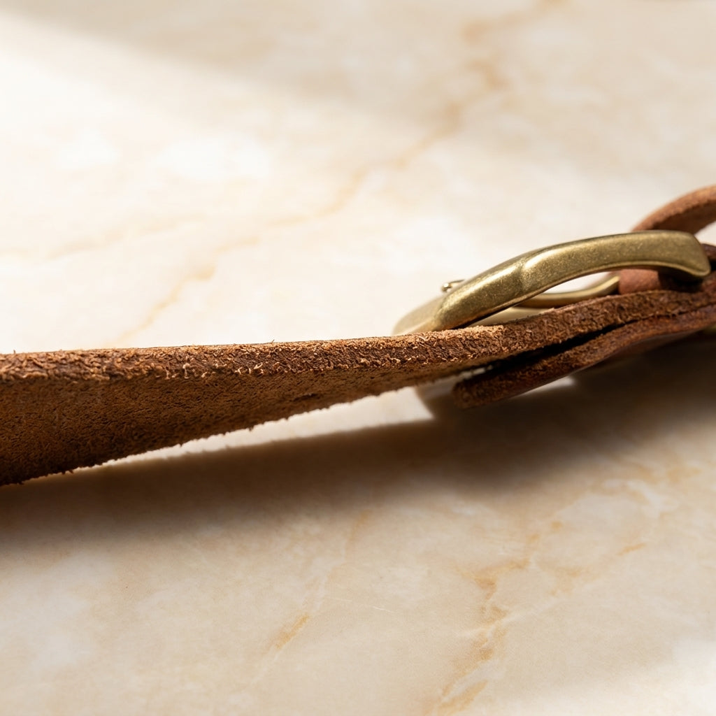 Nerello – Distressed Copper Pin Leather Belt