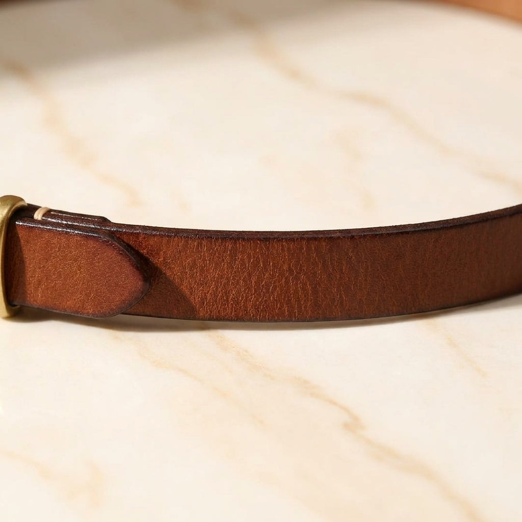 Filaro – Narrow Copper Buckle Leather Belt