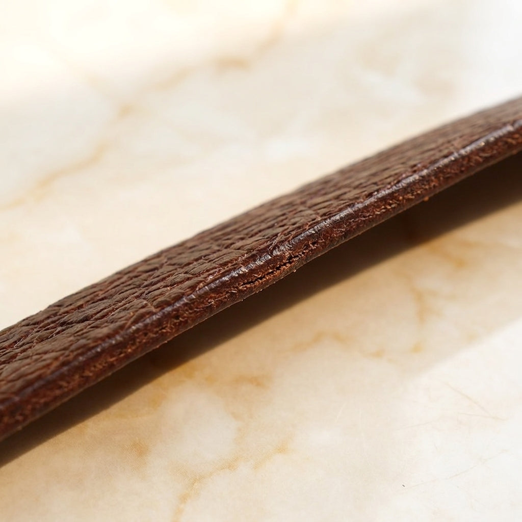 Ferraro – Grained Leather Belt with Brass Tip