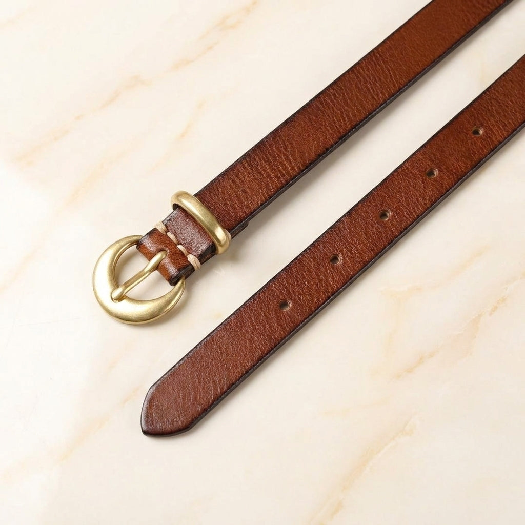 Filaro – Narrow Copper Buckle Leather Belt